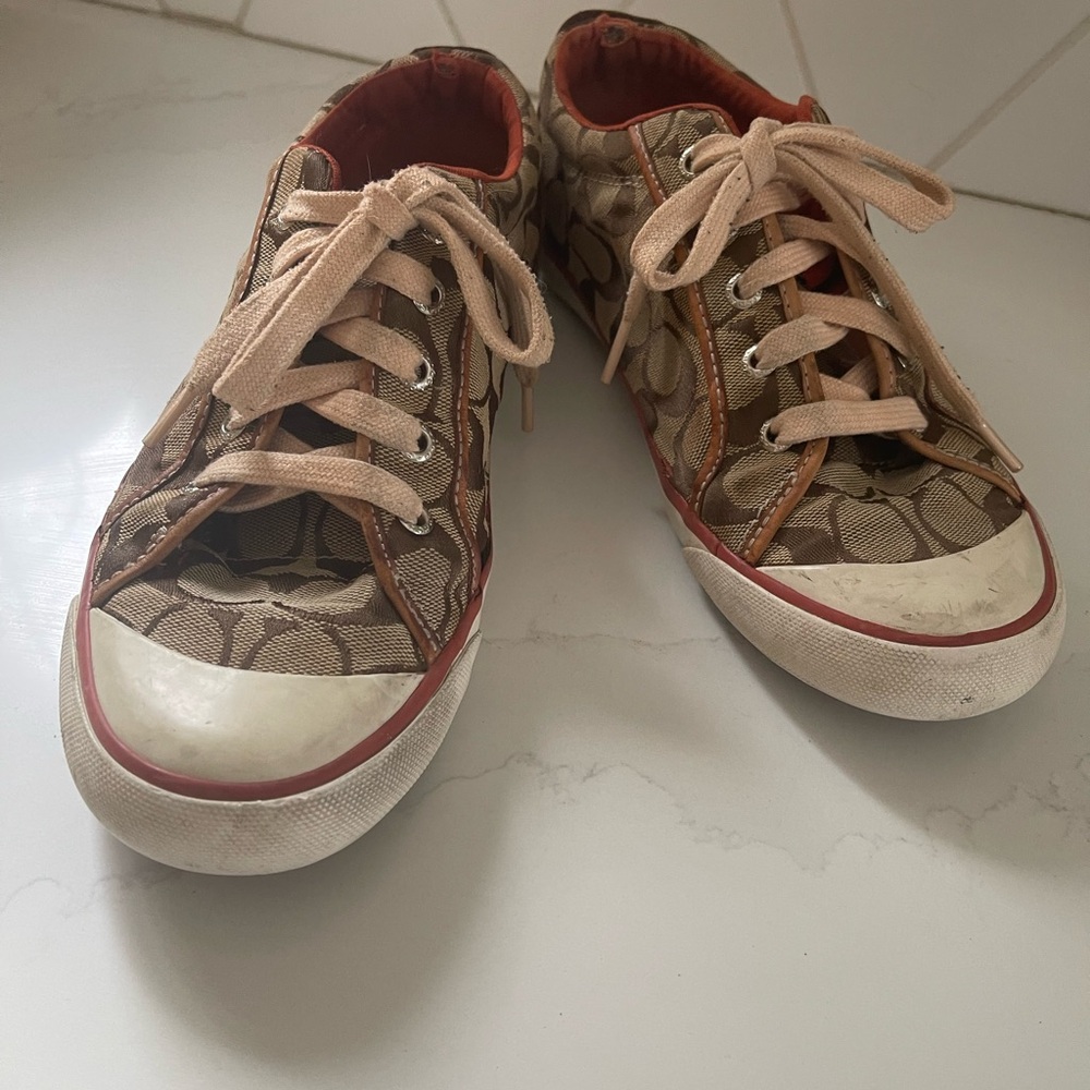 Coach Brown and Red Women's Sneakers
